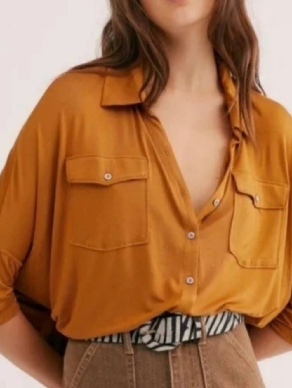 Free People, We The Free Andy Button-Up Top, Size XL
